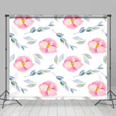 Aperturee - Aperturee Peach Blossom And Leaves Repeat Step Photo Backdrop